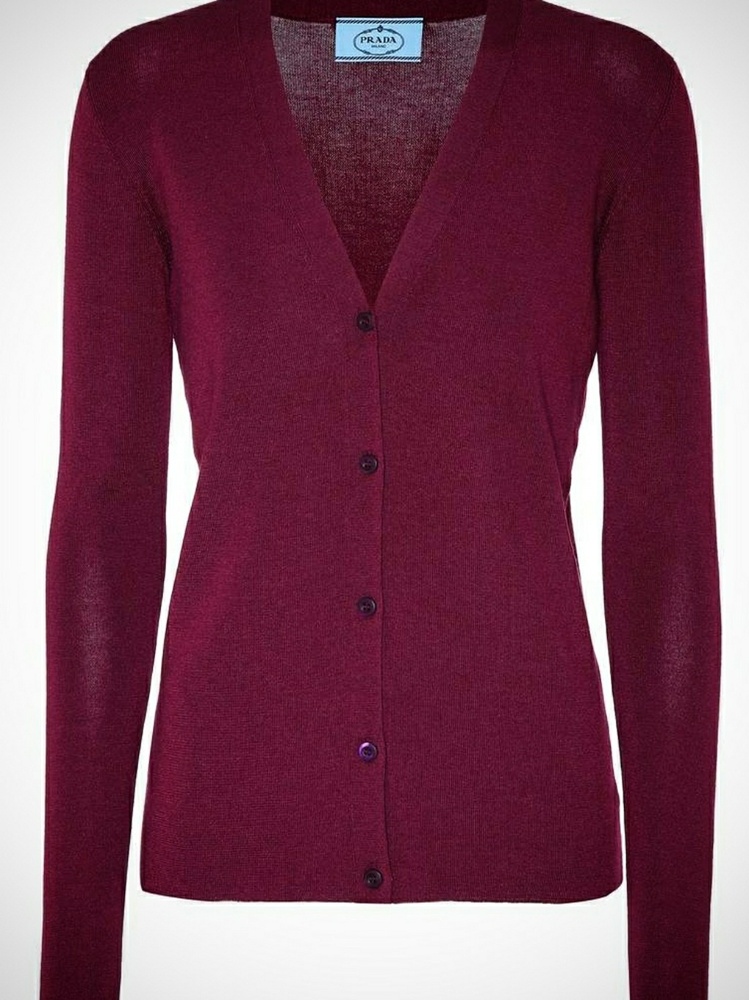 Prada Cashmere Cardigan in Plum Size 42~ NEW